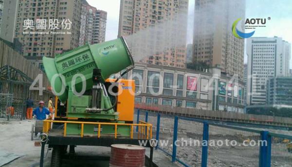 拆迁工地牵引式雾炮喷雾机降尘