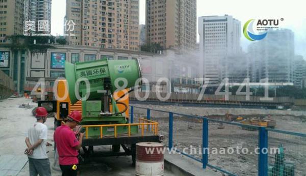 拆迁工地牵引式雾炮喷雾机降尘